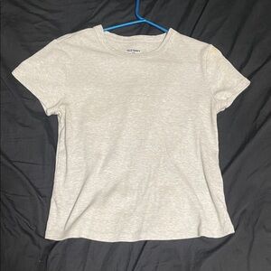Old Navy Light Gray Ribbed Short Sleeve Tee